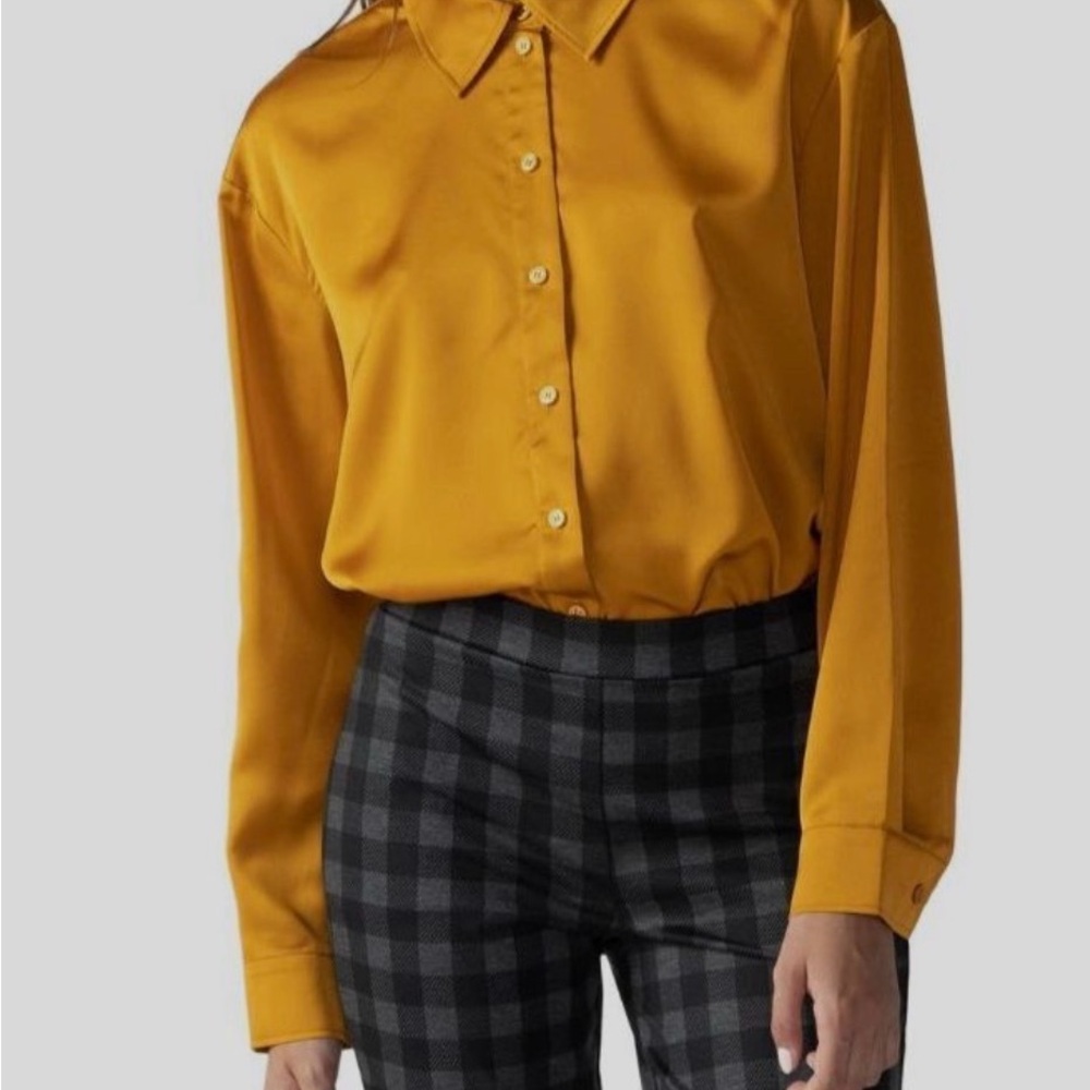 NWOT, Sanctuary, Bronze button up blouse. Size M